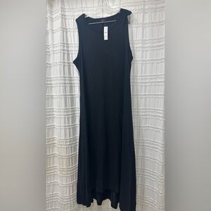 J Crew XXL %100 cotton black high neck sleeveless maxi dress brand new long